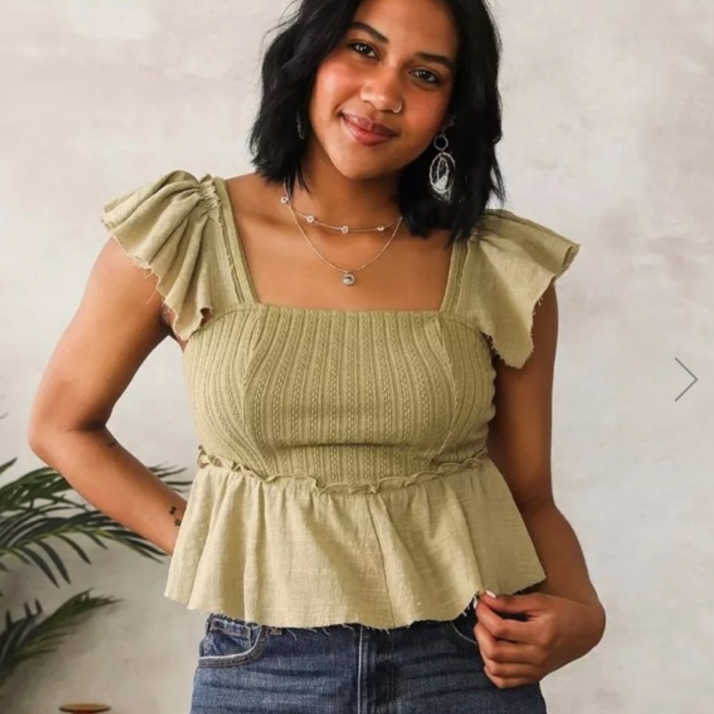 Green Flowy Top